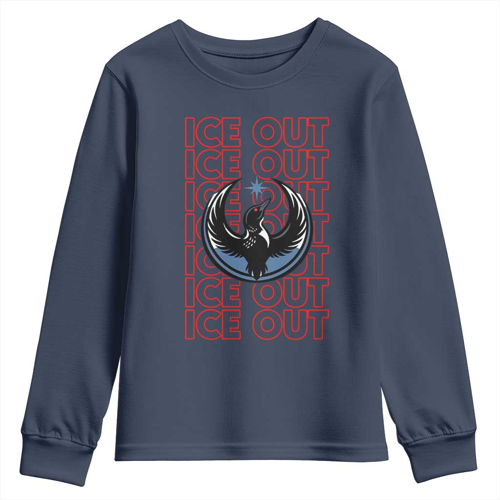 ICE Out Youth Sweatshirt Minneapolis Resist Anti ICE Immigration Protest TS14 Navy Print Your Wear