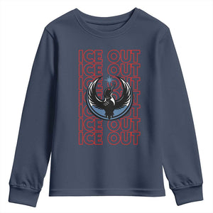 ICE Out Youth Sweatshirt Minneapolis Resist Anti ICE Immigration Protest TS14 Navy Print Your Wear