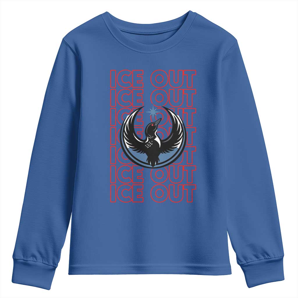 ICE Out Youth Sweatshirt Minneapolis Resist Anti ICE Immigration Protest TS14 Royal Blue Print Your Wear