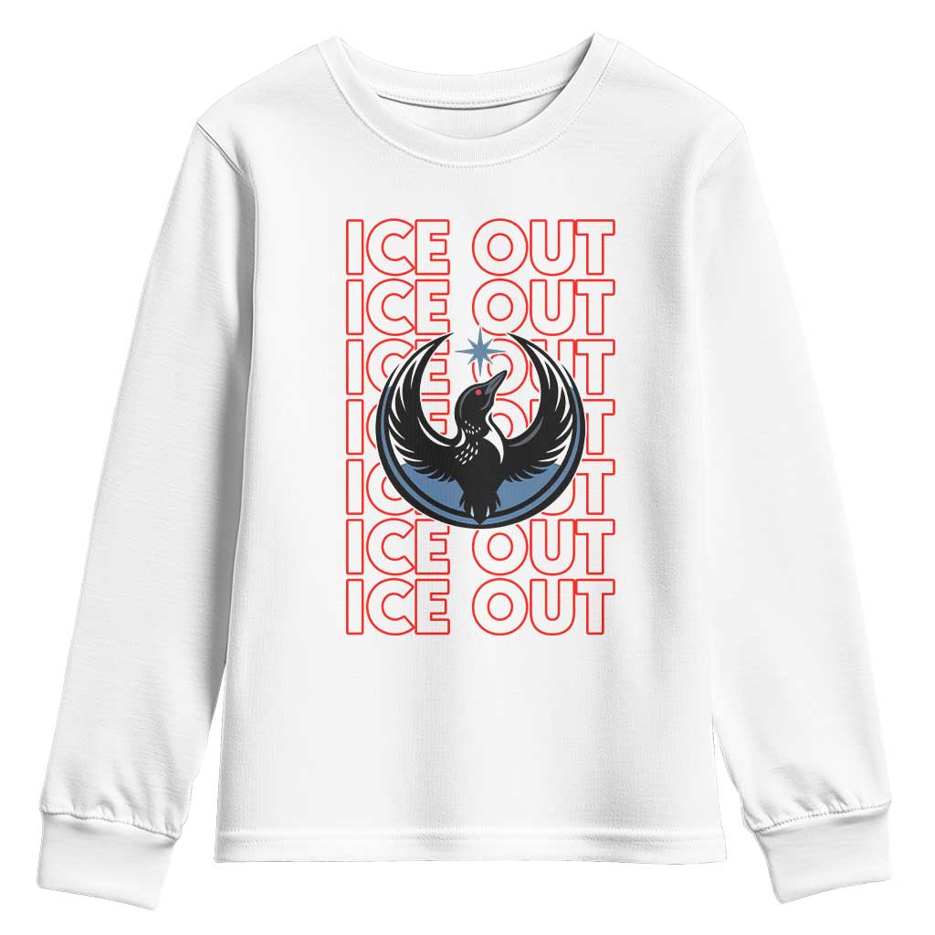ICE Out Youth Sweatshirt Minneapolis Resist Anti ICE Immigration Protest TS14 White Print Your Wear