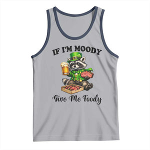 Funny Raccoon St Patricks Day Tank Top If I'm Moody Give Me Foody TS14 Athletic Heather Navy Print Your Wear