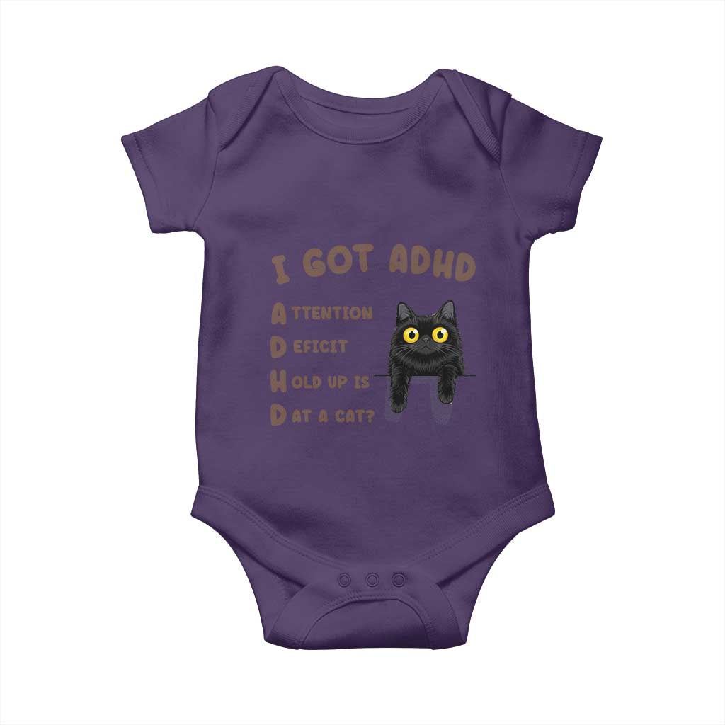 I Got ADHD is that A Cat Baby Onesie Funny Cat Lover TS14 Purple Print Your Wear