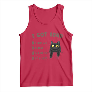 I Got ADHD is that A Cat Tank Top Funny Cat Lover TS14 Red Print Your Wear
