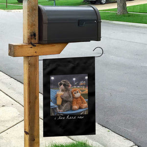 Funny Punch Monkey Baseball Garden Flag I Live Here Now Ballpark Graphic TS14 Print Your Wear