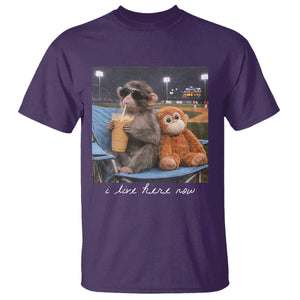 Funny Punch Monkey Baseball T Shirt I Live Here Now Ballpark Graphic TS14 Purple Print Your Wear