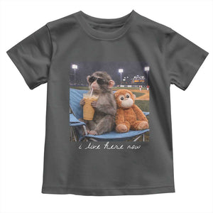 Funny Punch Monkey Baseball Toddler T Shirt I Live Here Now Ballpark Graphic TS14 Dark Heather Print Your Wear