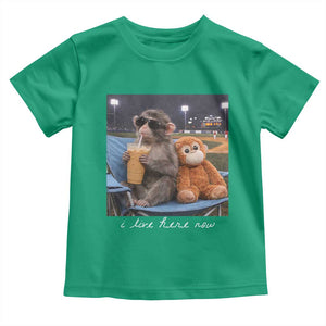Funny Punch Monkey Baseball Toddler T Shirt I Live Here Now Ballpark Graphic TS14 Irish Green Print Your Wear