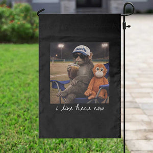 I Live Here Now Punch Monkey Garden Flag Funny Drinking Iced Coffee Baseball Field TS14 Print Your Wear