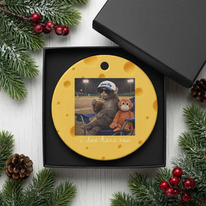 I Live Here Now Punch Monkey Ceramic Ornament Funny Drinking Iced Coffee Baseball Field TS14 1pc Yellow Cheese Print Your Wear