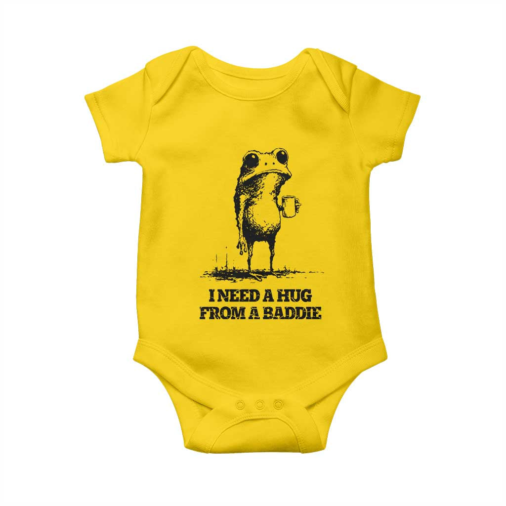 I Need A Hug from A Baddie Baby Onesie Funny Frog Saying Quote TS14 Daisy Print Your Wear