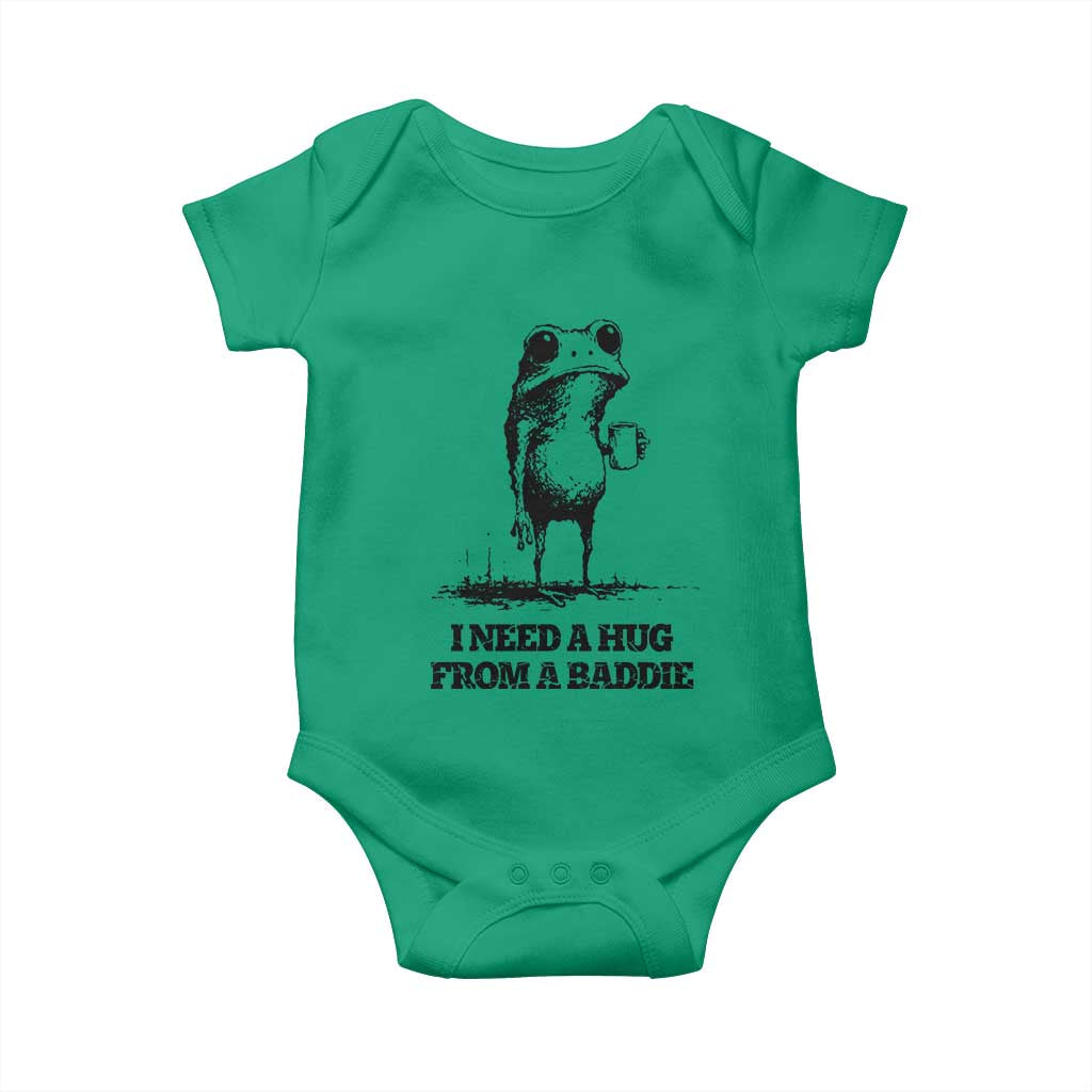 I Need A Hug from A Baddie Baby Onesie Funny Frog Saying Quote TS14 Irish Green Print Your Wear