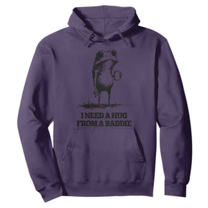 I Need A Hug from A Baddie Hoodie Funny Frog Saying Quote TS14 Purple Print Your Wear