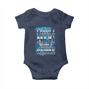 I Need A Hug from A Baddie Baby Onesie Funny Flirty Meme TS14 Navy Print Your Wear