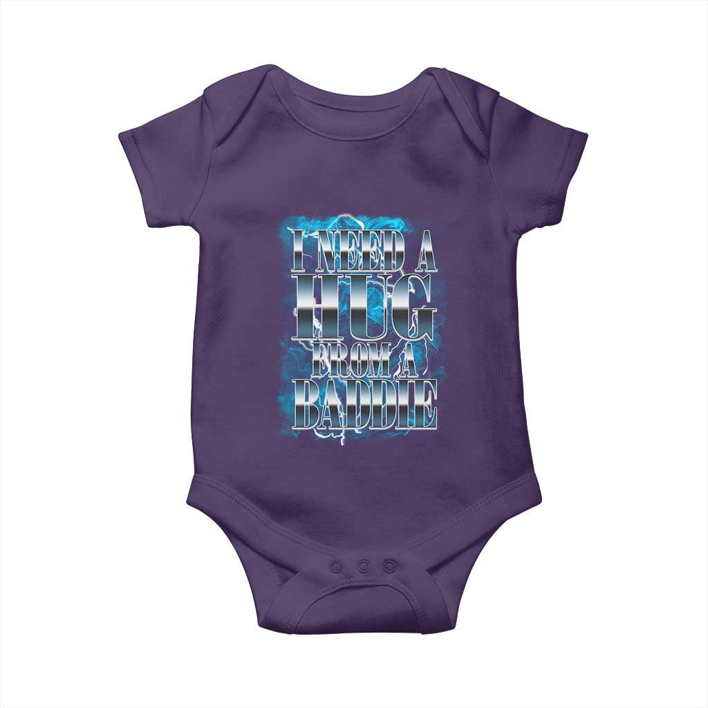 I Need A Hug from A Baddie Baby Onesie Funny Flirty Meme TS14 Purple Print Your Wear