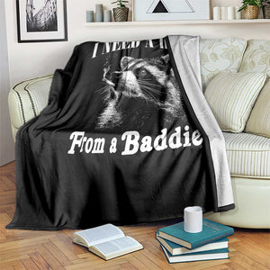 I Need A Hug from A Baddie Throw Blanket Funny Raccoon Smoking Sarcastic TS14 Print Your Wear