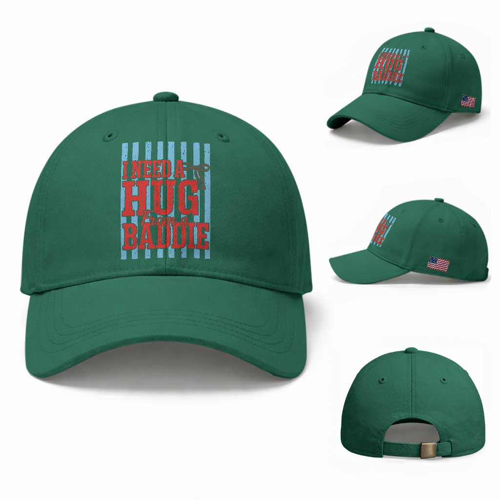 I Need A Hug from A Baddie Baseball Cap Retro Game Day Season Funny Saying Quote TS14 Baseball Cap Universal Fit Irish Green Print Your Wear