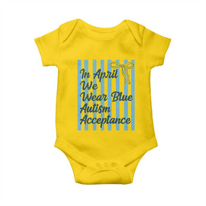 Autism Acceptance Baby Onesie In April We Wear Blue Support Neurodivergent TS14 Daisy Print Your Wear