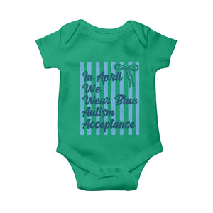 Autism Acceptance Baby Onesie In April We Wear Blue Support Neurodivergent TS14 Irish Green Print Your Wear