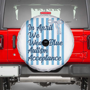 Autism Acceptance Spare Tire Cover In April We Wear Blue Support Neurodivergent TS14 White Print Your Wear