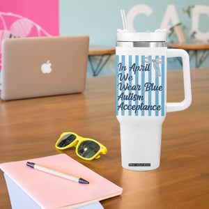 Autism Acceptance Tumbler With Handle In April We Wear Blue Support Neurodivergent TS14 Print Your Wear