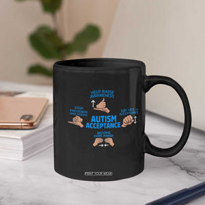 Autism Acceptance Coffee Mug Hand Neurodiversity SPED Teacher TS14 Print Your Wear