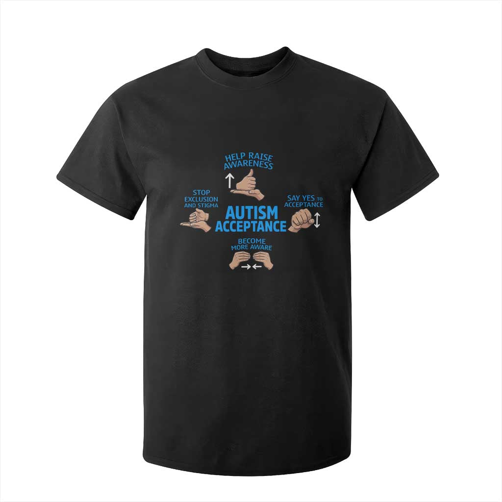 Autism Acceptance T Shirt For Kid Hand Neurodiversity SPED Teacher TS14 Black Print Your Wear