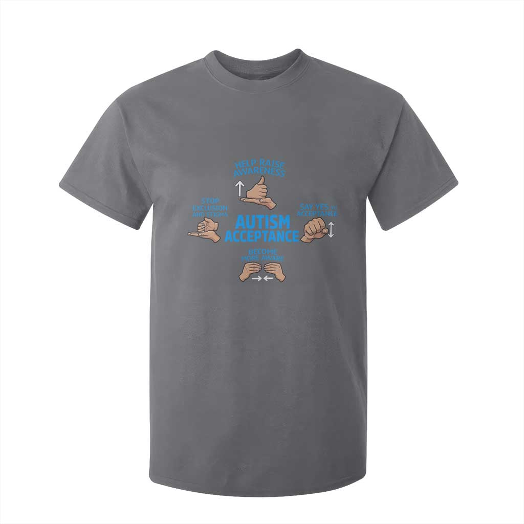 Autism Acceptance T Shirt For Kid Hand Neurodiversity SPED Teacher TS14 Charcoal Print Your Wear
