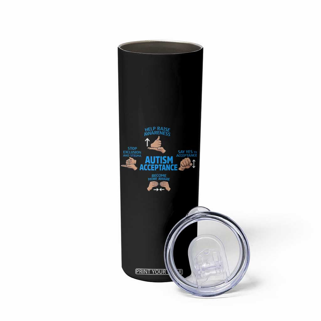 Autism Acceptance Skinny Tumbler Hand Neurodiversity SPED Teacher TS14 Print Your Wear