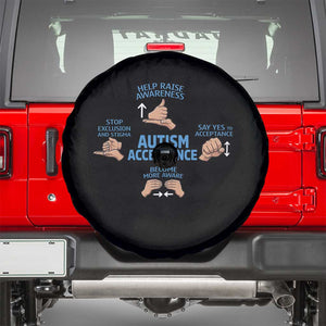 Autism Acceptance Spare Tire Cover Hand Neurodiversity SPED Teacher TS14 Black Print Your Wear