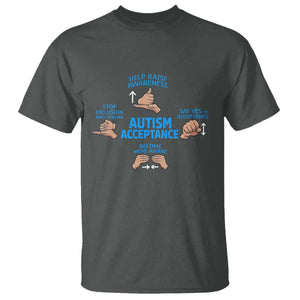 Autism Acceptance T Shirt Hand Neurodiversity SPED Teacher TS14 Dark Heather Print Your Wear