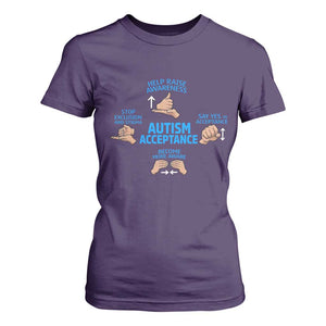 Autism Acceptance T Shirt For Women Hand Neurodiversity SPED Teacher TS14 Purple Print Your Wear