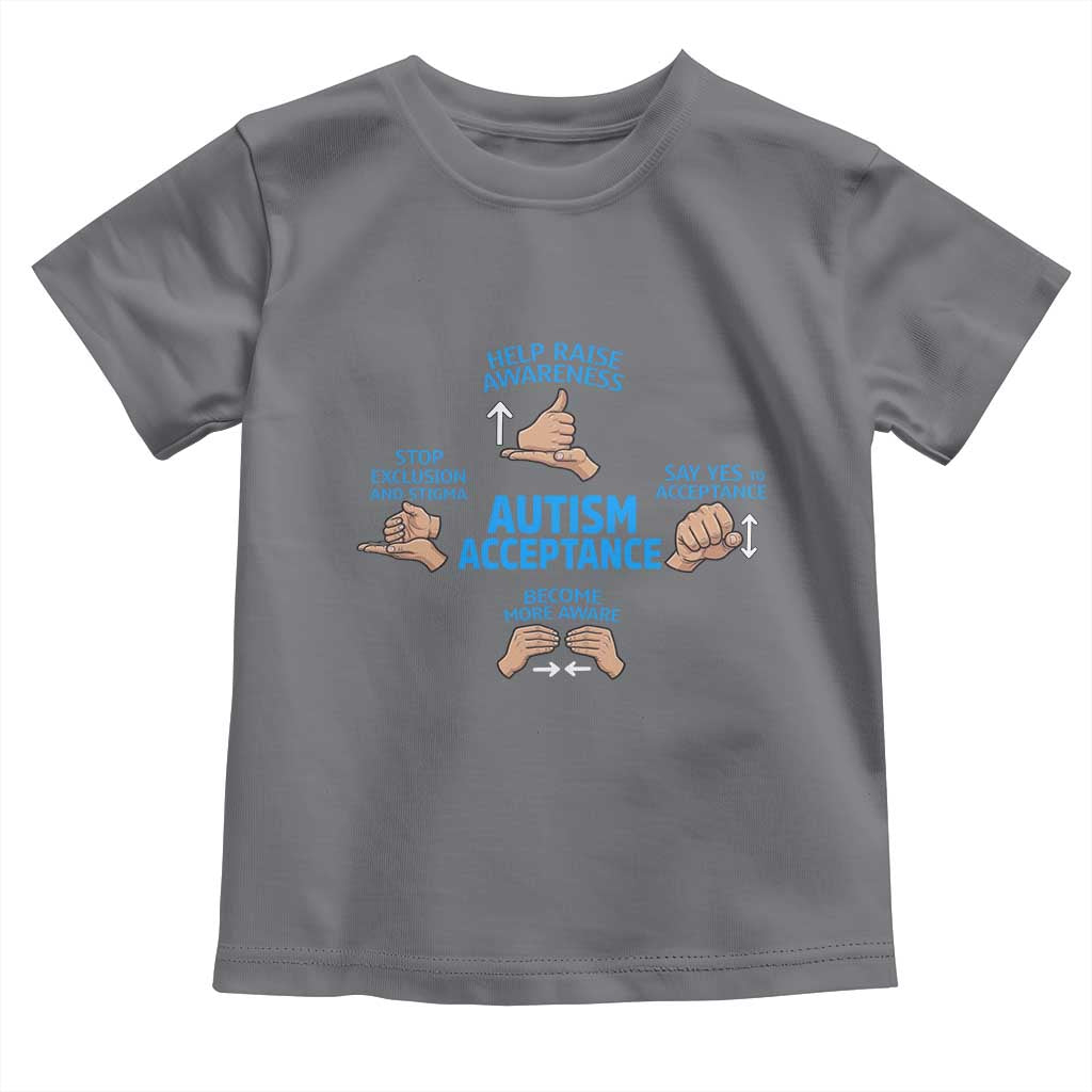 Autism Acceptance Toddler T Shirt Hand Neurodiversity SPED Teacher TS14 Charcoal Print Your Wear
