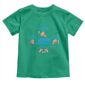 Autism Acceptance Toddler T Shirt Hand Neurodiversity SPED Teacher TS14 Irish Green Print Your Wear