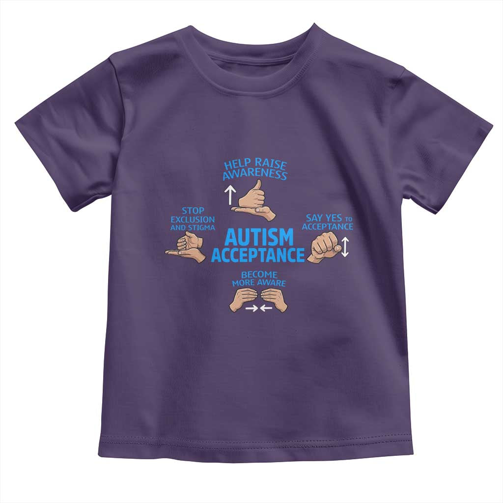 Autism Acceptance Toddler T Shirt Hand Neurodiversity SPED Teacher TS14 Purple Print Your Wear