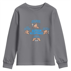 Autism Acceptance Youth Sweatshirt Hand Neurodiversity SPED Teacher TS14 Charcoal Print Your Wear