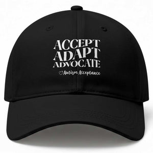 Autism Acceptance Baseball Cap Accept Adapt Advocate TS14 Print Your Wear