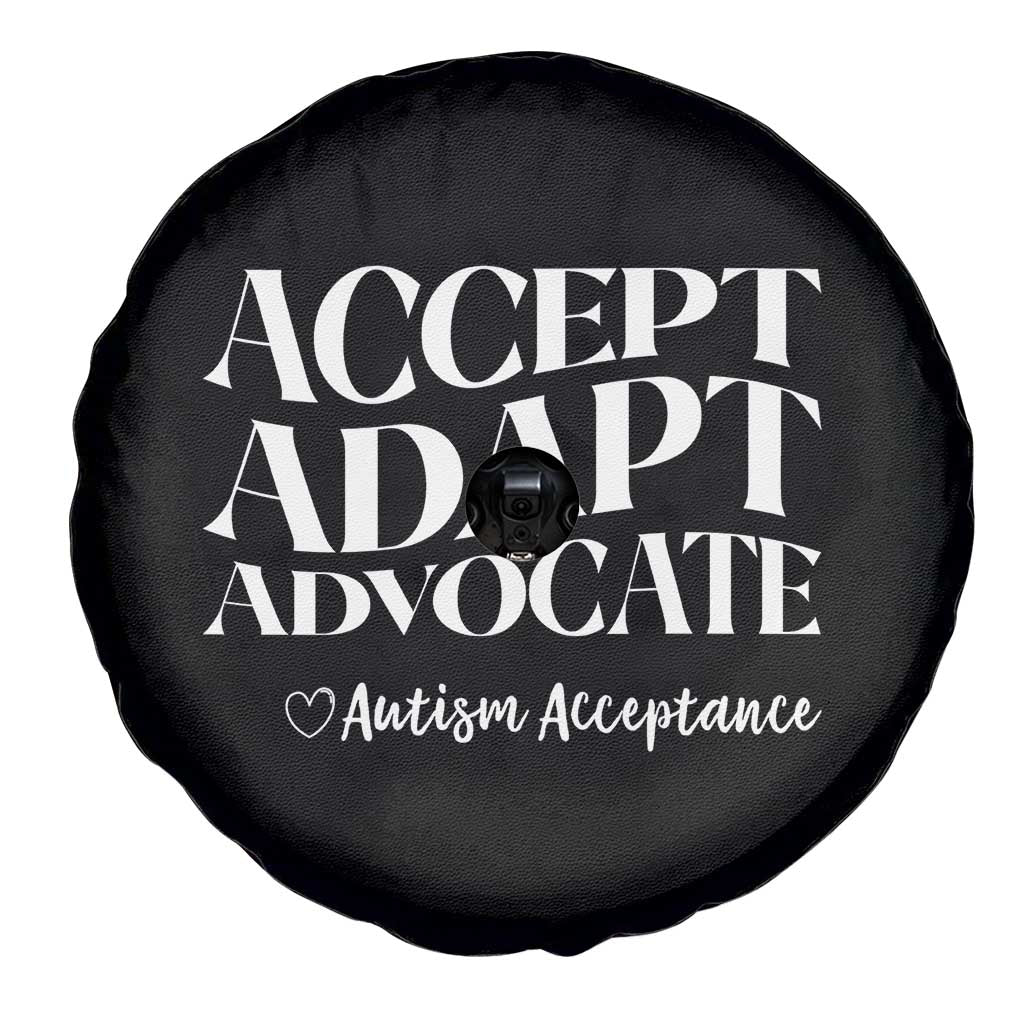 Autism Acceptance Spare Tire Cover Accept Adapt Advocate TS14 Print Your Wear