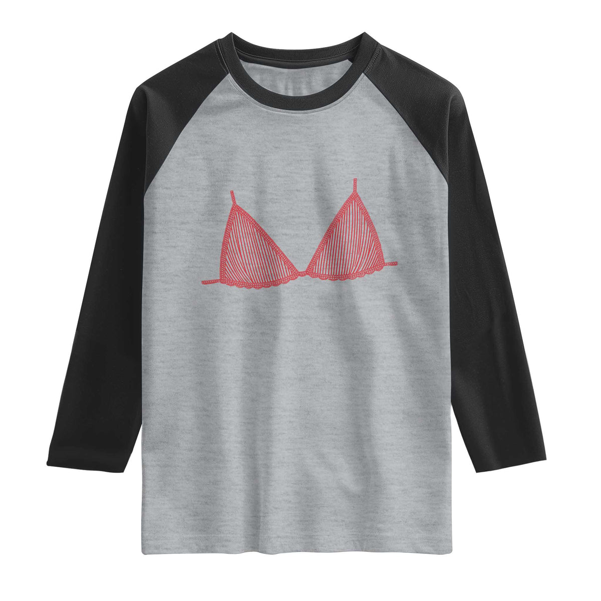 Coastal Bikini Raglan Shirt Girls Trip Matching Beach Weekend TS14 Heather Gray Black Print Your Wear