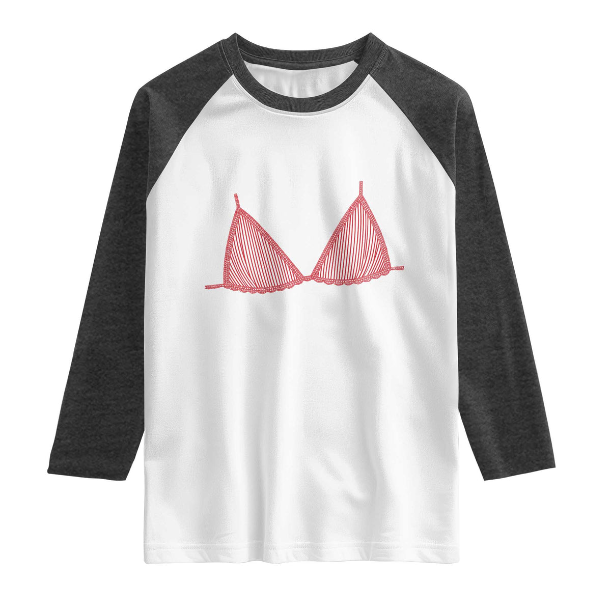 Coastal Bikini Raglan Shirt Girls Trip Matching Beach Weekend TS14 White Heather Charcoal Print Your Wear