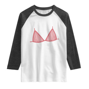 Coastal Bikini Raglan Shirt Girls Trip Matching Beach Weekend TS14 White Heather Charcoal Print Your Wear