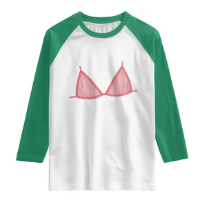 Coastal Bikini Raglan Shirt Girls Trip Matching Beach Weekend TS14 White Kelly Green Print Your Wear