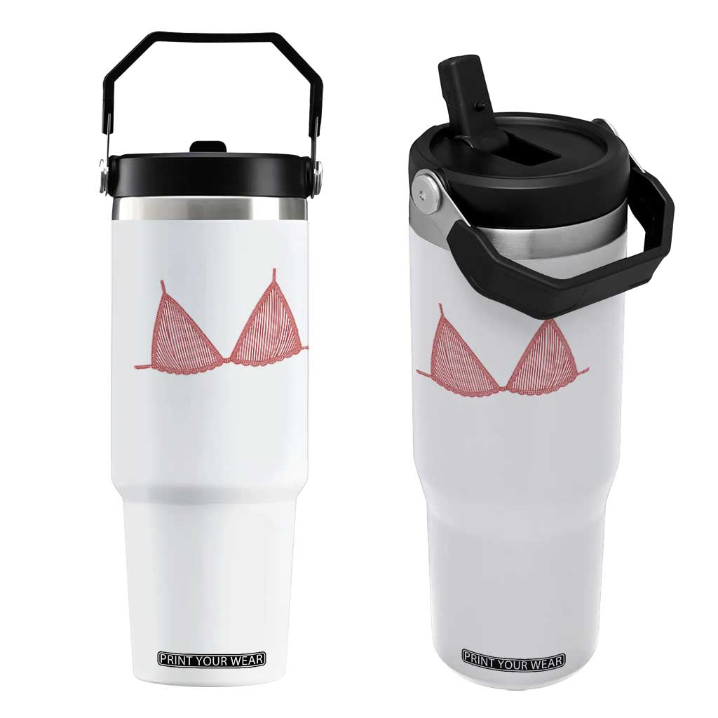 Coastal Bikini Flip Straw Tumbler Girls Trip Matching Beach Weekend TS14 One Size: 30 oz White Print Your Wear