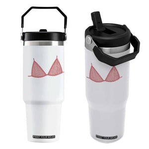 Coastal Bikini Flip Straw Tumbler Girls Trip Matching Beach Weekend TS14 One Size: 30 oz White Print Your Wear