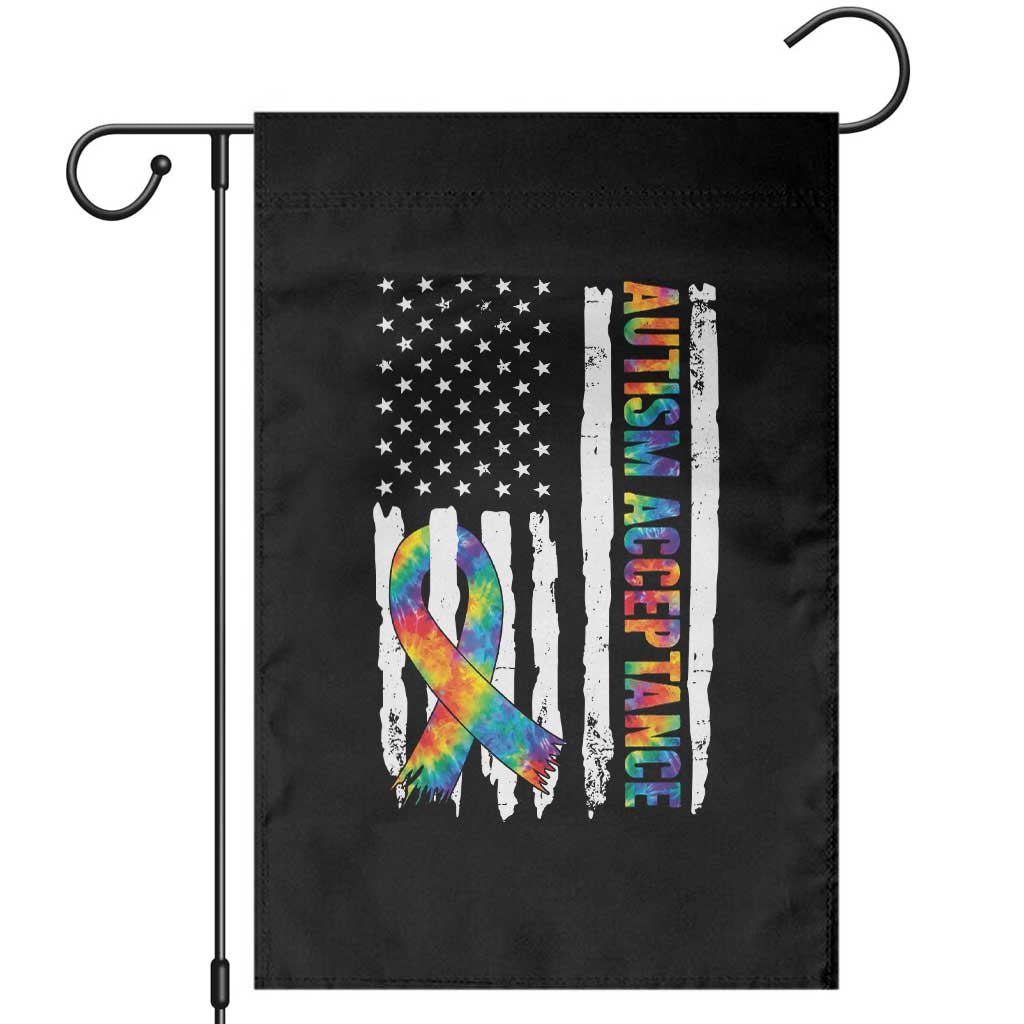Autism Acceptance Garden Flag US Flag Ribbon Support Neurodiversity TS14 Black Print Your Wear
