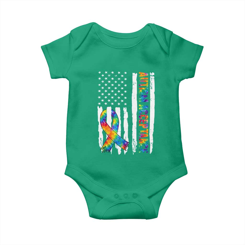 Autism Acceptance Baby Onesie US Flag Ribbon Support Neurodiversity TS14 Irish Green Print Your Wear