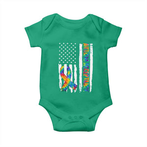Autism Acceptance Baby Onesie US Flag Ribbon Support Neurodiversity TS14 Irish Green Print Your Wear
