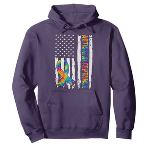 Autism Acceptance Hoodie US Flag Ribbon Support Neurodiversity TS14 Purple Print Your Wear