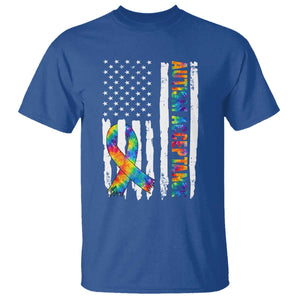 Autism Acceptance T Shirt US Flag Ribbon Support Neurodiversity TS14 Royal Blue Print Your Wear