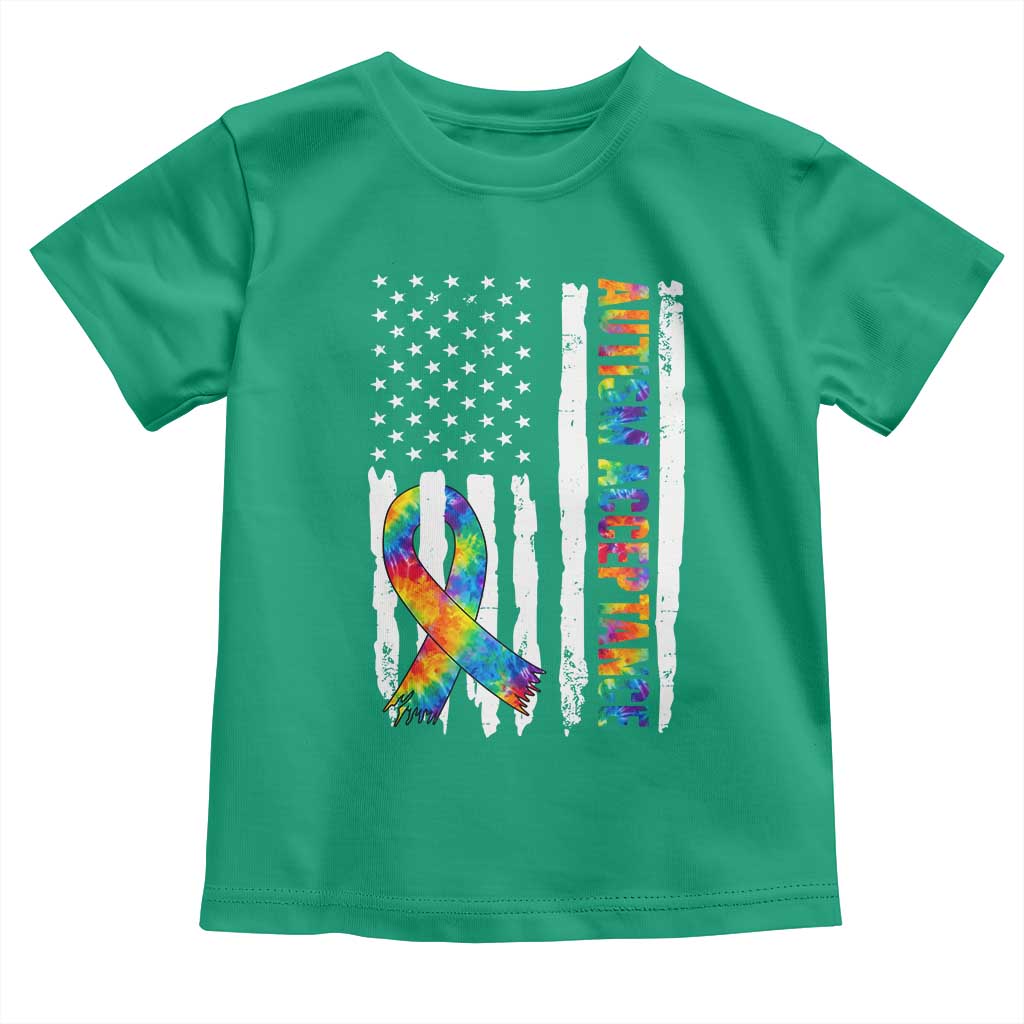Autism Acceptance Toddler T Shirt US Flag Ribbon Support Neurodiversity TS14 Irish Green Print Your Wear