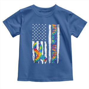 Autism Acceptance Toddler T Shirt US Flag Ribbon Support Neurodiversity TS14 Royal Blue Print Your Wear